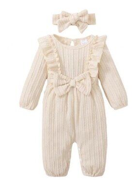 Younger Tree Baby Girl Romper Infant Winter Clothes Ruffle Sweater 12-18 DD2